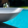 Vue du profil - Vasque salle de bain à poser rectangulaire Frene grise en marbre et résine - image 4