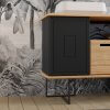 meuble de salle de bain design 130 cm josephine noir sur pied (2)