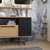 meuble de salle de bain design 130 cm josephine noir sur pied (4)