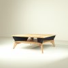 Yvette table basse carré en bois noir et design contemporain