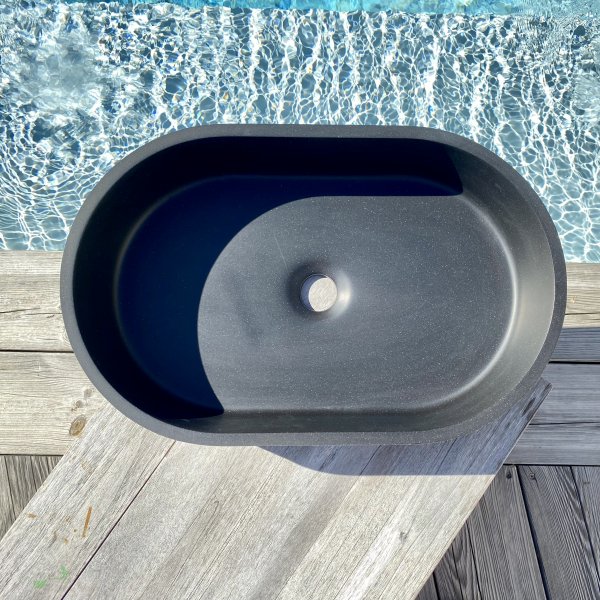 vasque ovale noire mat POIRIER (2)